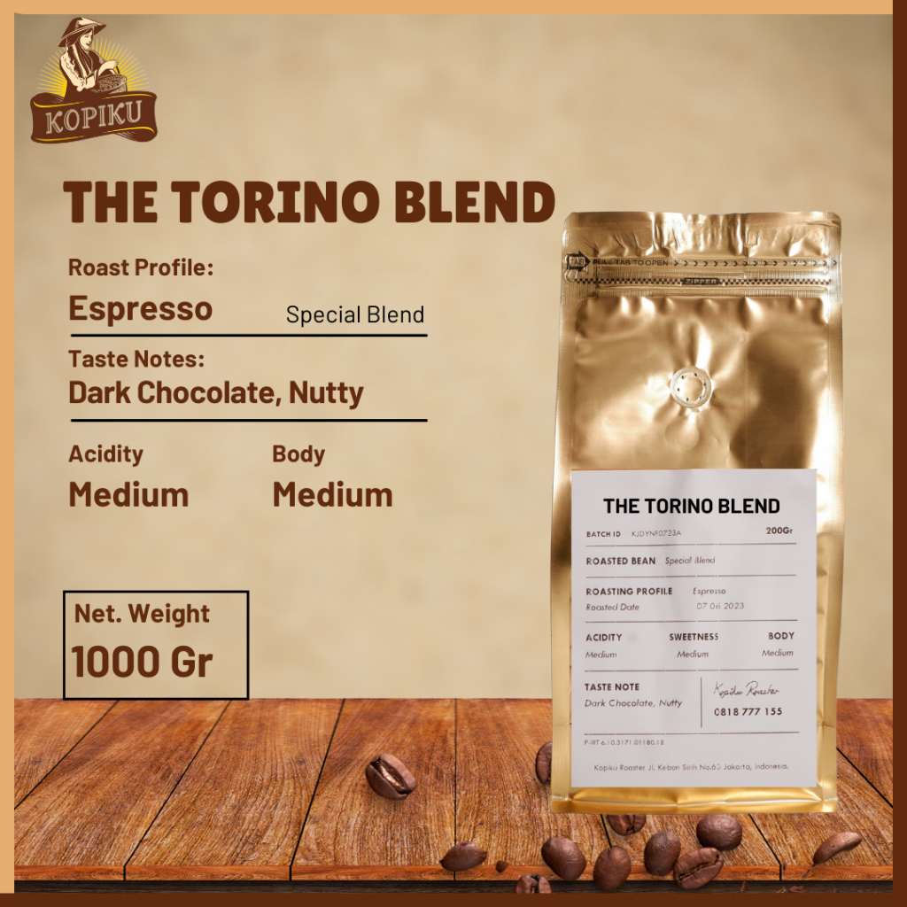 

Biji Kopi Bubuk The Torino Blend Arabika KI Honey Robusta Temanggung Grade 1 Coffee Roast Beans Espresso 1000 gram