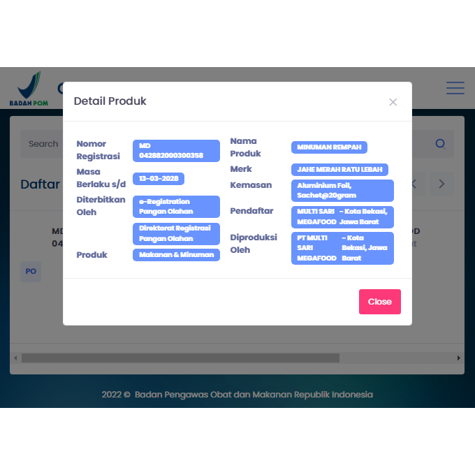 

NG Jahe Merah Ratu Lebah Plus Madu dan Gula Aren Per Bal Isi 20 Renceng