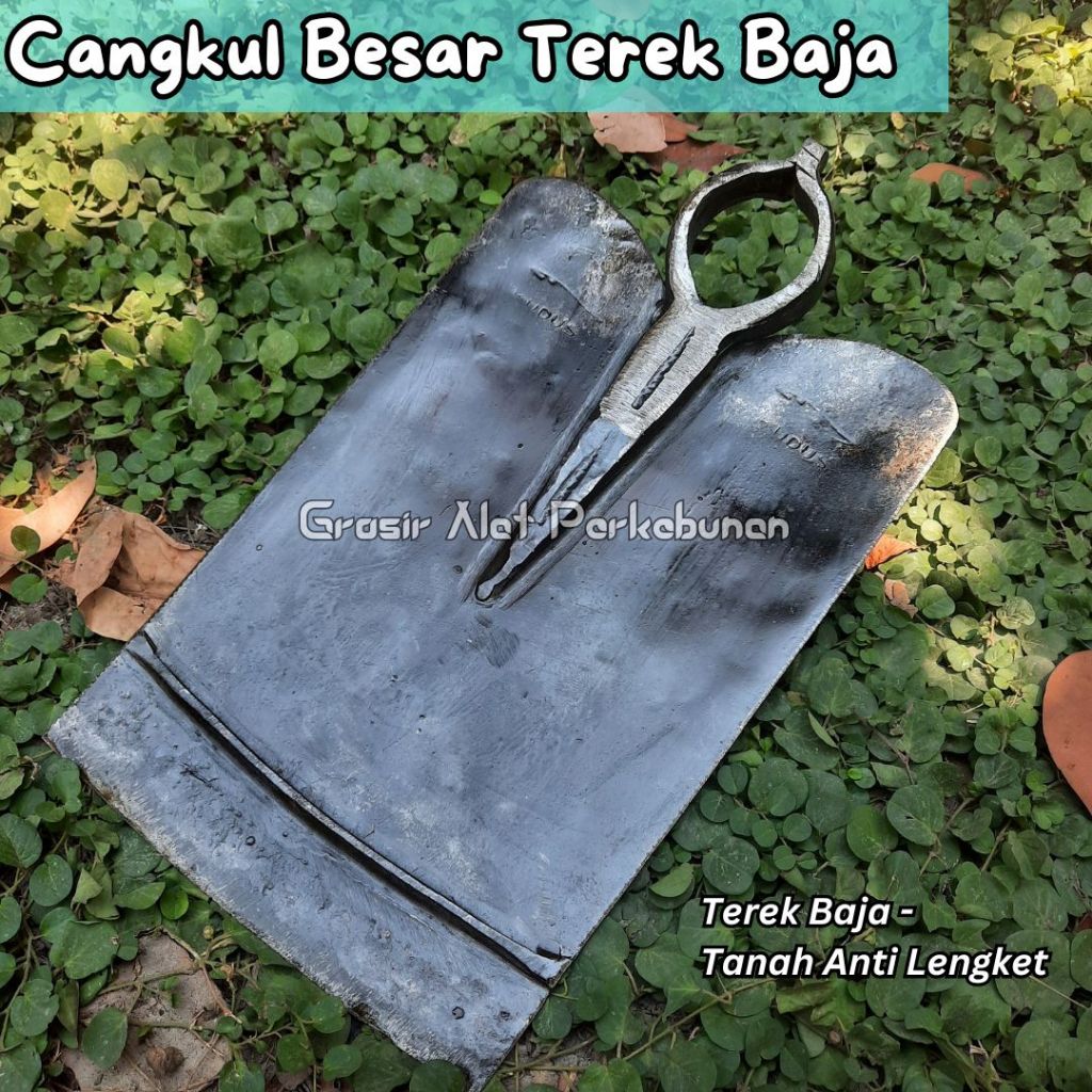 Cangkul Asli Baja Besar Terek Anti Lengket - Pacul Pande Jawa Jaminan Tajam - Ukuran Jumbo