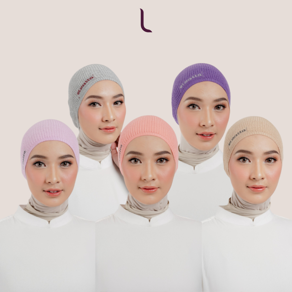 Elzatta - Inner Hijab Ciput Bandana Rajut Polos Premium Anti Pusing