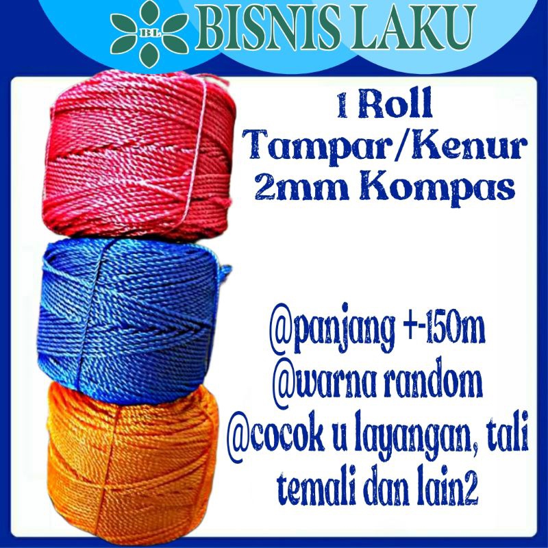 [KENUR 2MM] 1ROLL TALI TAMPAR 2MM KOMPAK ORIGINAL/ TALI TAMBANG 2MM TALI SENAR TALI LAYANGAN/ TALI N