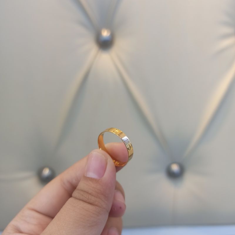 Cincin Polos ukir cartir mas 22 mas 8k