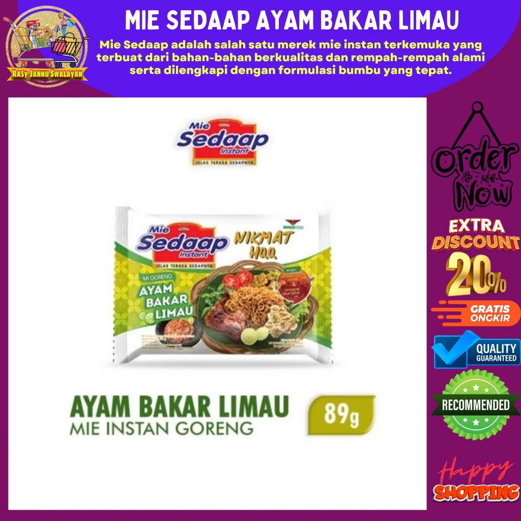 

Sedaap Mi Instan Goreng Ayam Bakar Limau 89g