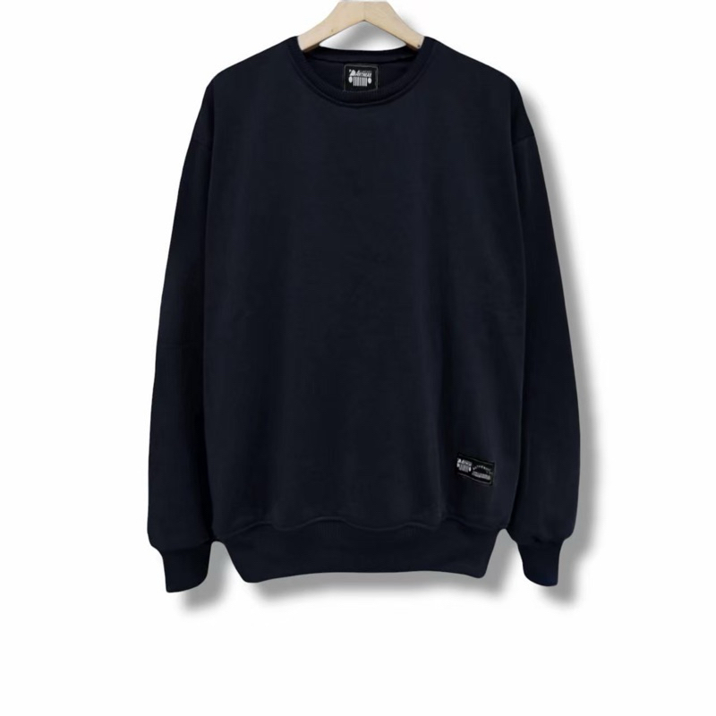 Sweater Polos Crewneck Hitam termurah