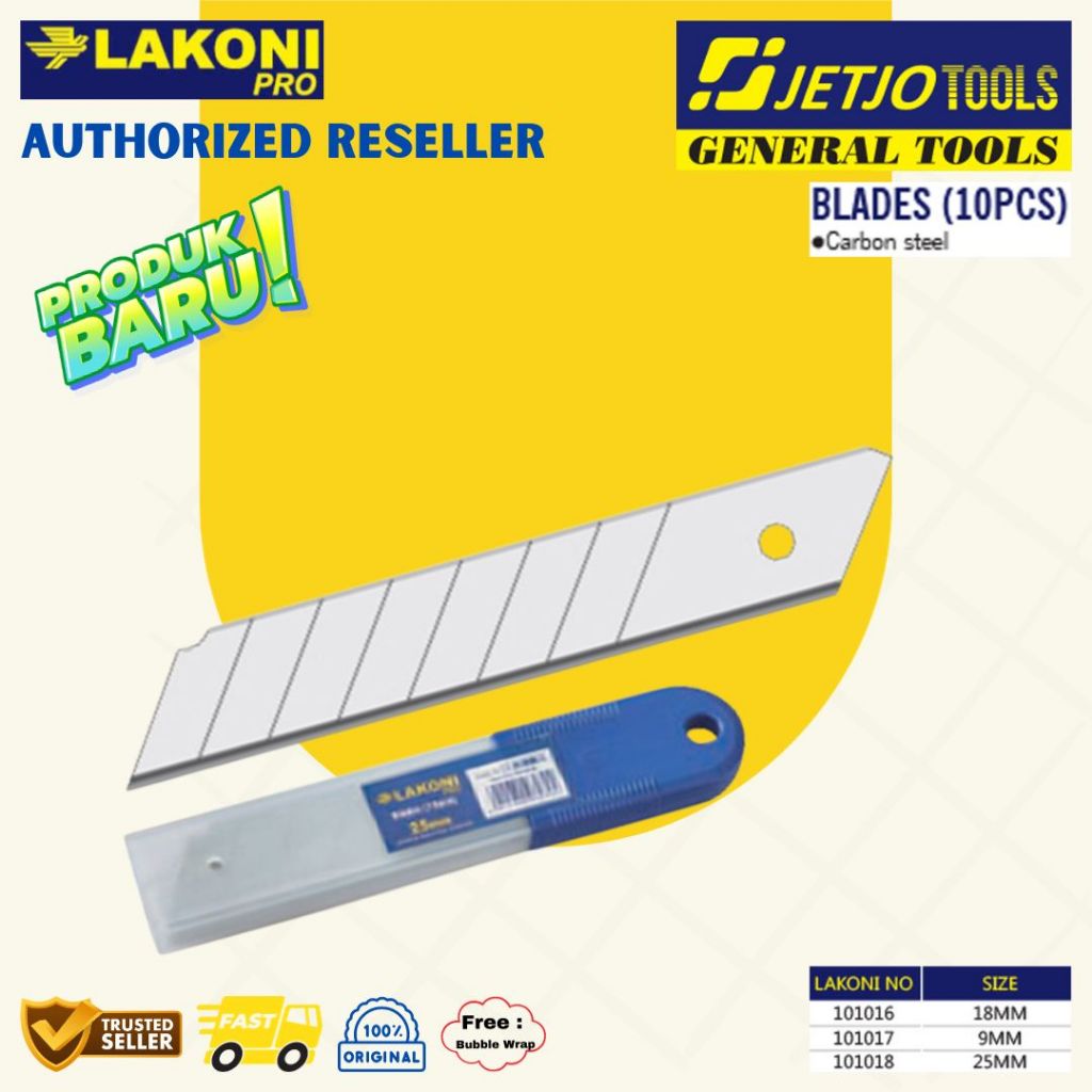 

Jetjo Tools Lakoni Pro Refill Isi Ulang Mata Pisau Cutter Blades 10pcs