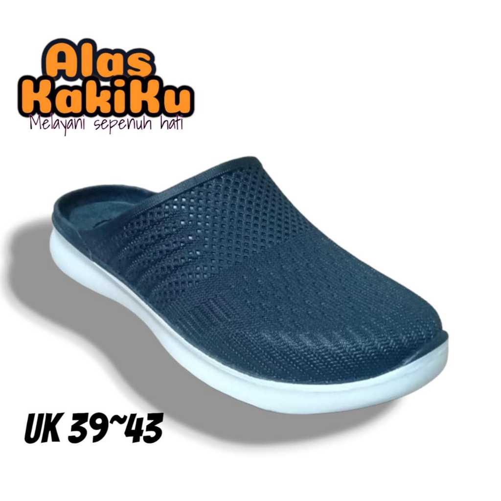 Daltu Sandal sepatu Selop karet cowok simple kekinian (COD)
