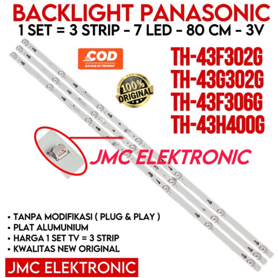 BACKLIGHT TV LED PANASONIC 43 INCH TH-43F302G TH-43G302G TH43F302G TH43G302G 43F302G 43G302G 43G302 
