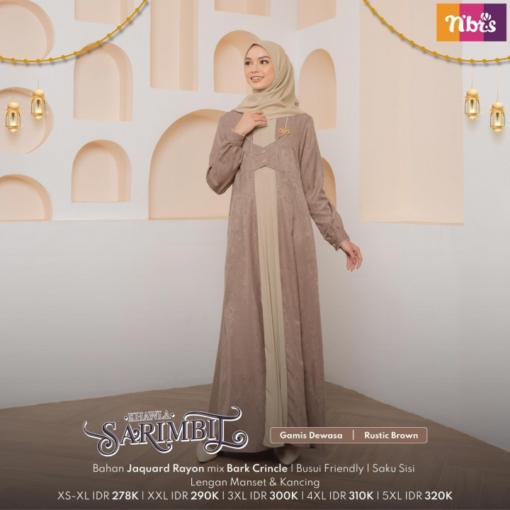 NIBRAS SARIMBIT 2023 GAMIS DEWASA KHAWLA