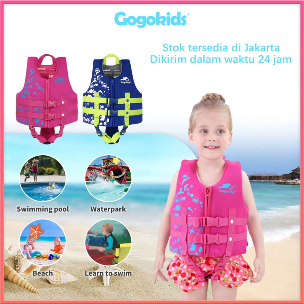 (Stok lokal)*Gogokids*Rompi Jaket Pelampung Keselamatan Anak Untuk Berenang untuk Usia 1-9 Tahun Hin