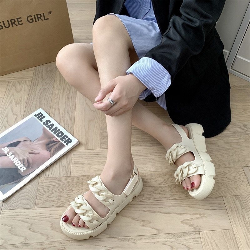 Sandal Wedges Fashion Bangkok Lucinta Rantai High Quality