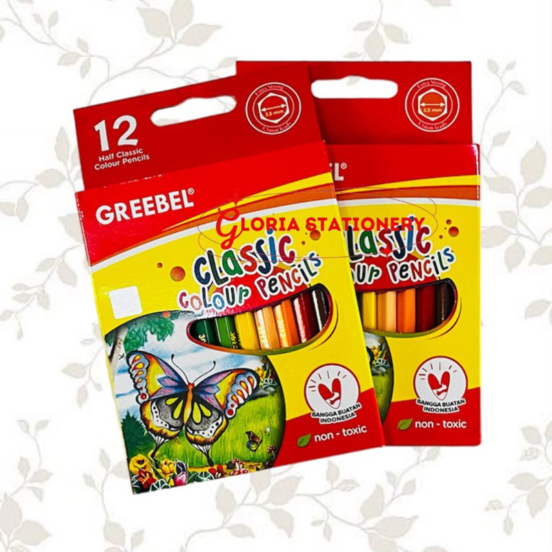 

GREEBEL Classic Colour pencils 3012 12 colour/Pensil 12 warna pendek 3012 Greebel