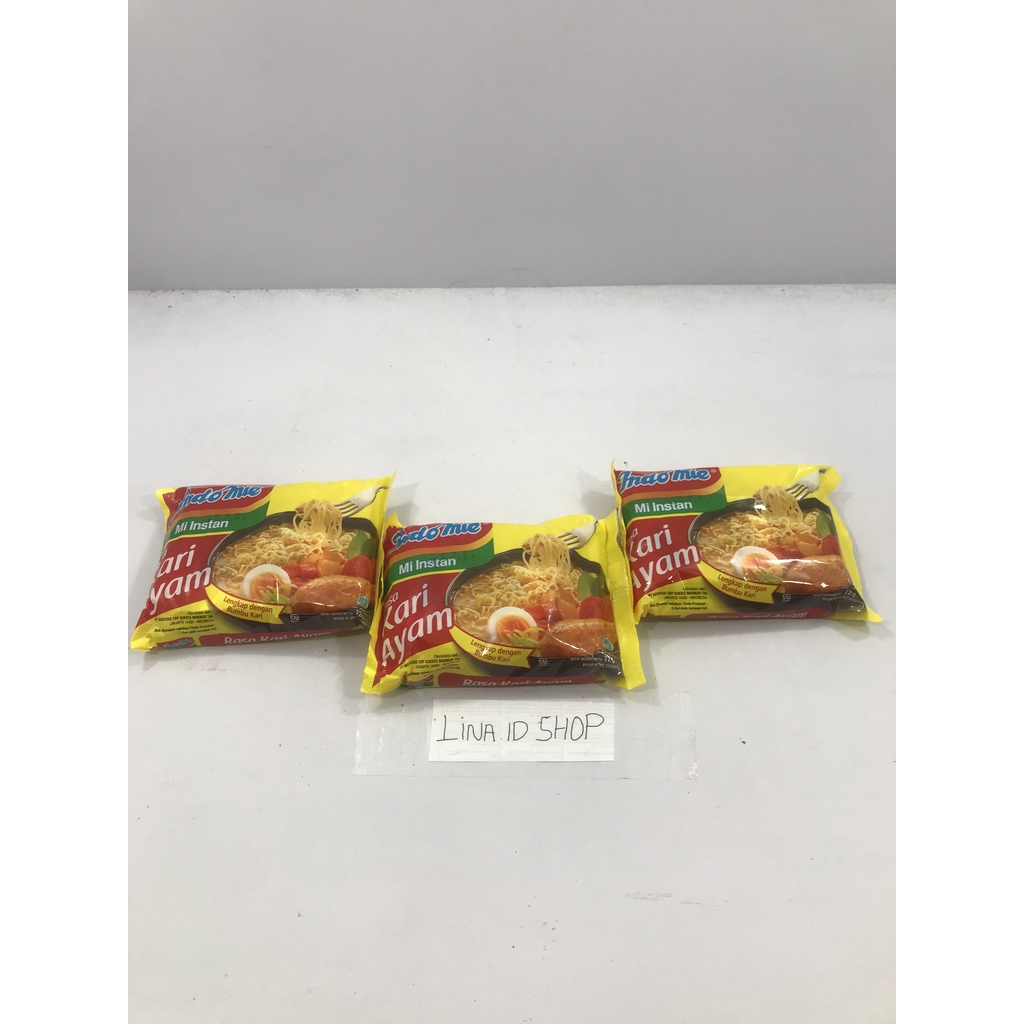 

3 Bungkus - Indomie Mi Instan Rasa Kari Ayam Lengkap Dengan Bumbu Kari Kemasan 72gr