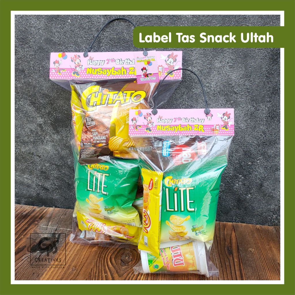 

Label Tas Snack Ulang Tahun Birthday Ultah Custom Girl