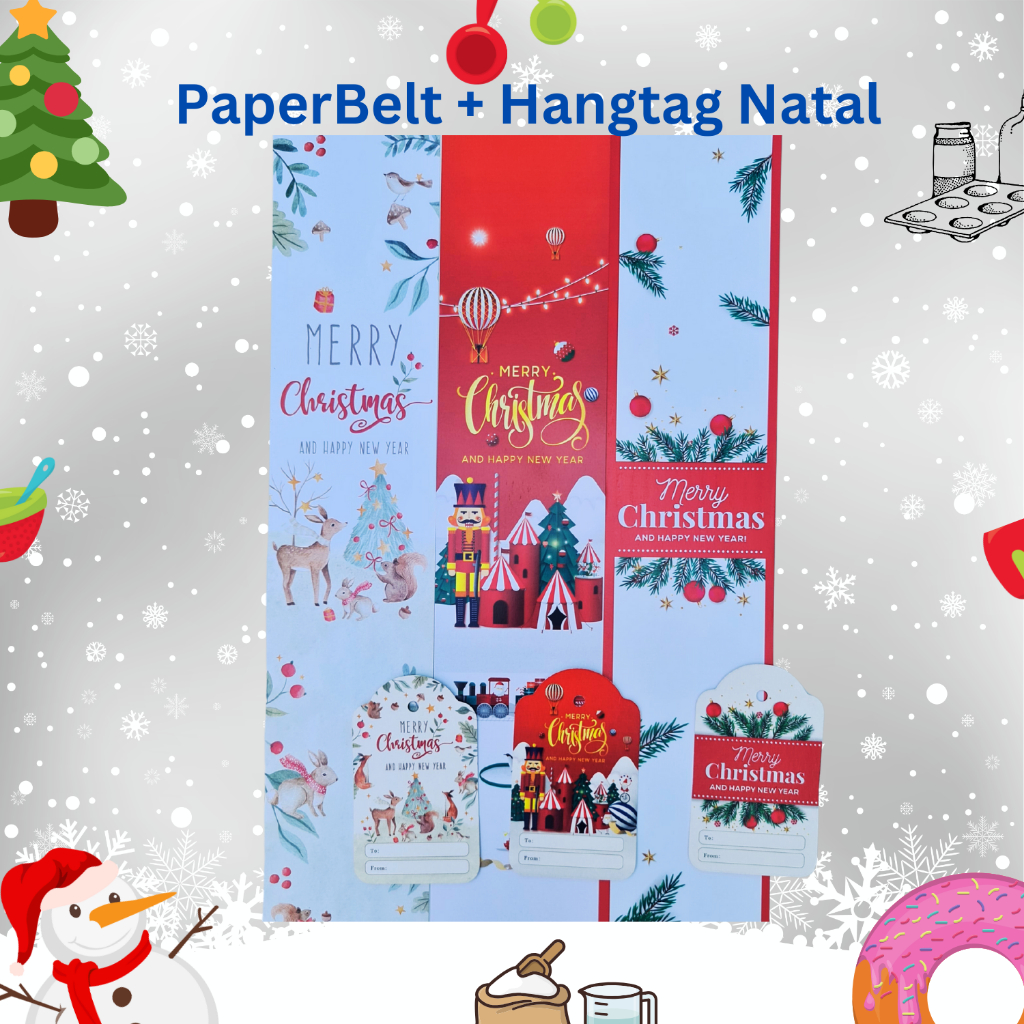 

Bundling Paper Belt Natal dan Hangtag isi 5 set