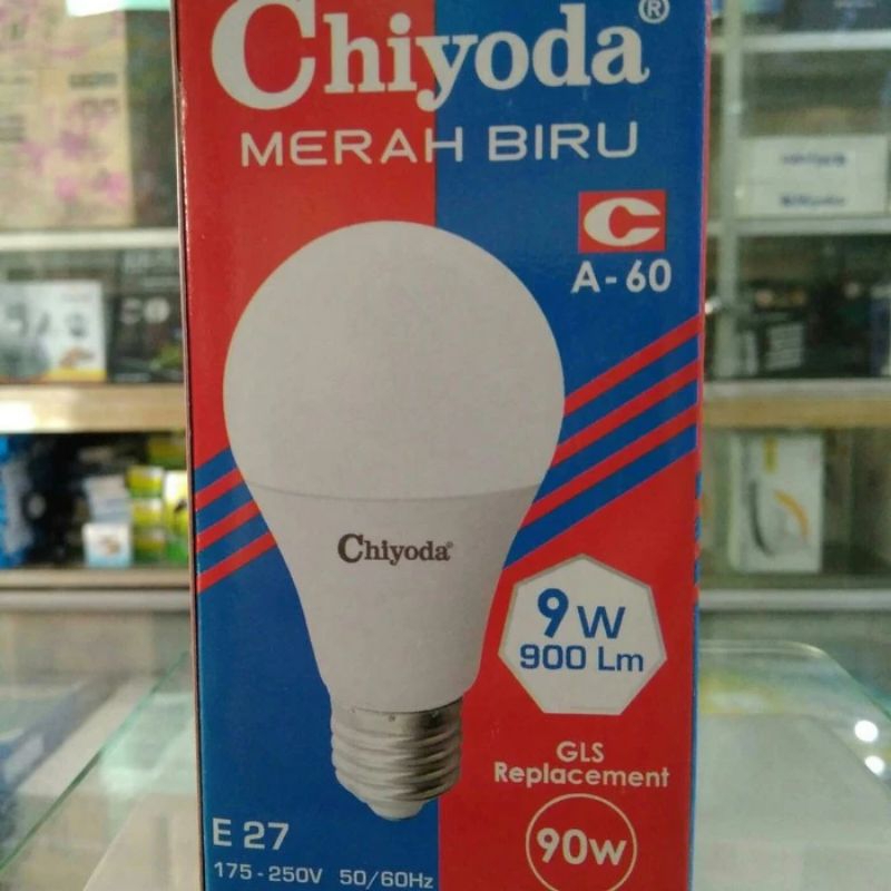 Lampu LED / LED Bulb 9W / 9 Watt Chiyoda R&B Merah Biru