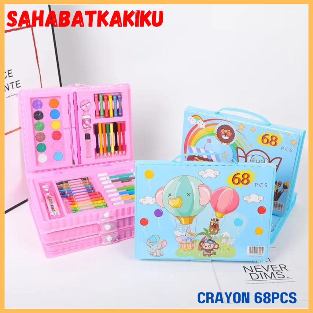 

Set Crayon 68PCS / Krayon Mewarna Alat Menggambar dan Mewarnai Anak