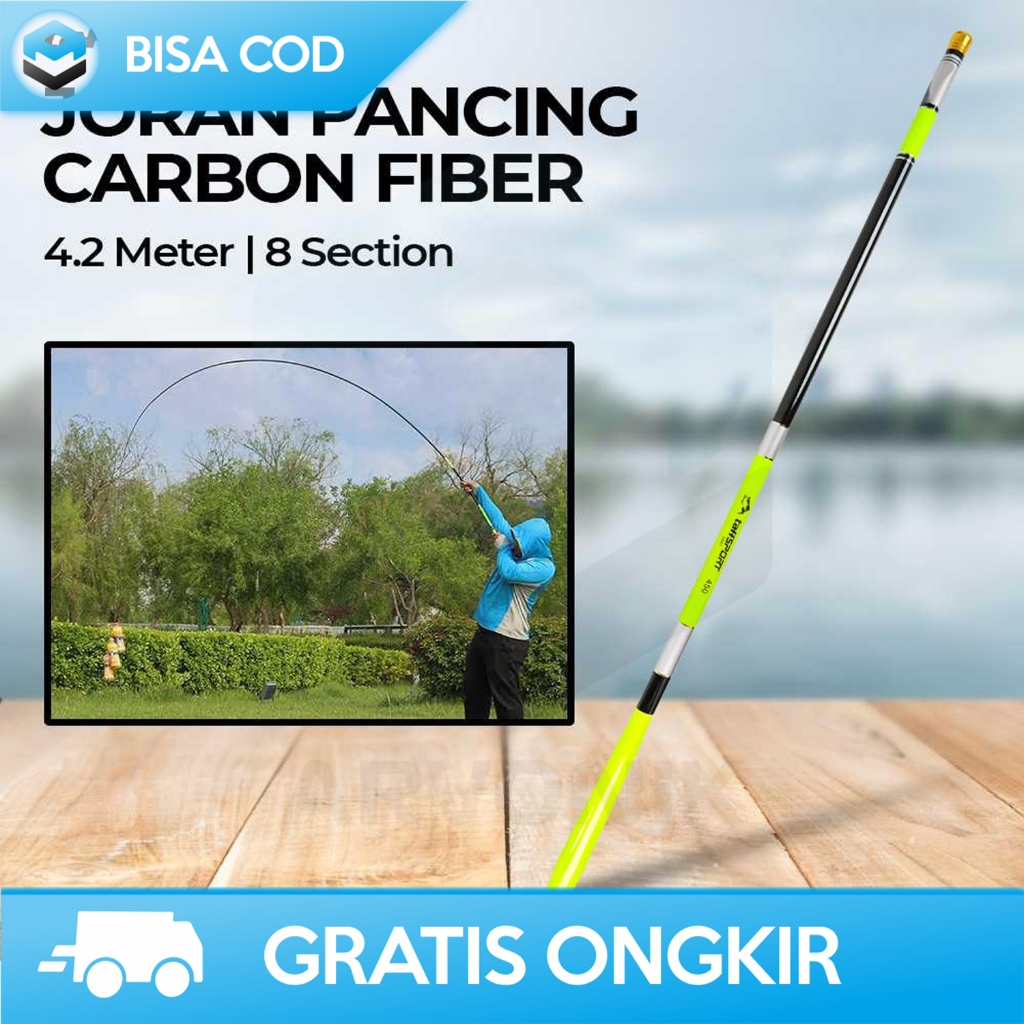 JORAN PANCING CARBON ALAT MANCING IKAN POLE TEGEK PANJANG PORTABLE