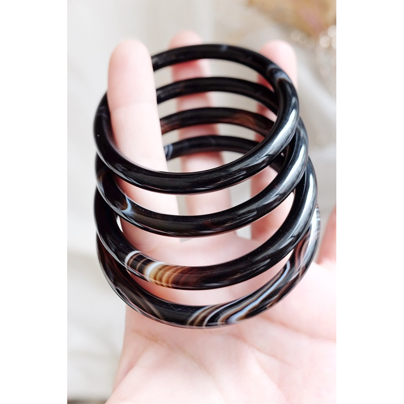 black agate bangle