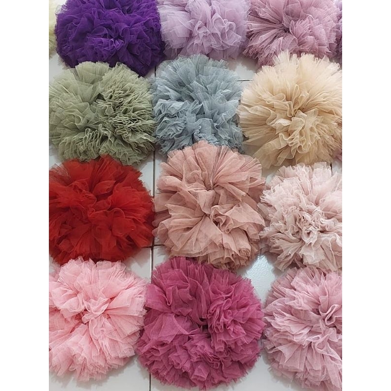 Pekanbaru TILLE IKAT RAMBUT CEPOL SCRUNCHIE ANTI PUSING HIJAB KUNCIR KARET