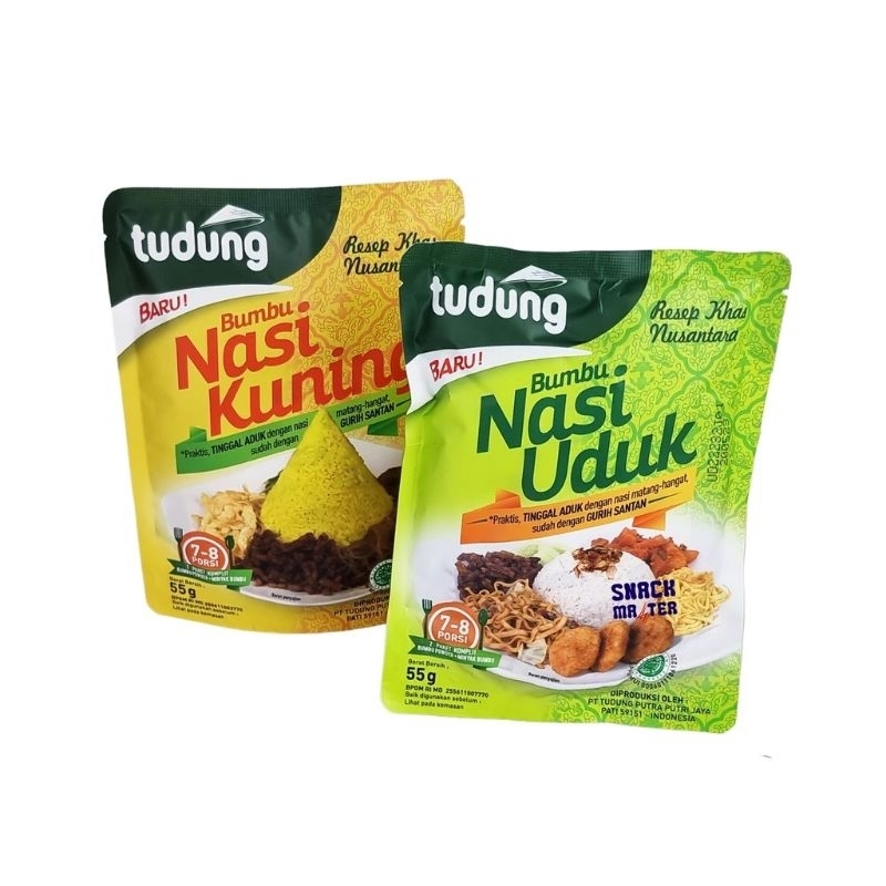 

Tudung bumbu nasi kuning uduk instan santan 55 gr 55g tinggal aduk rempah nusantara