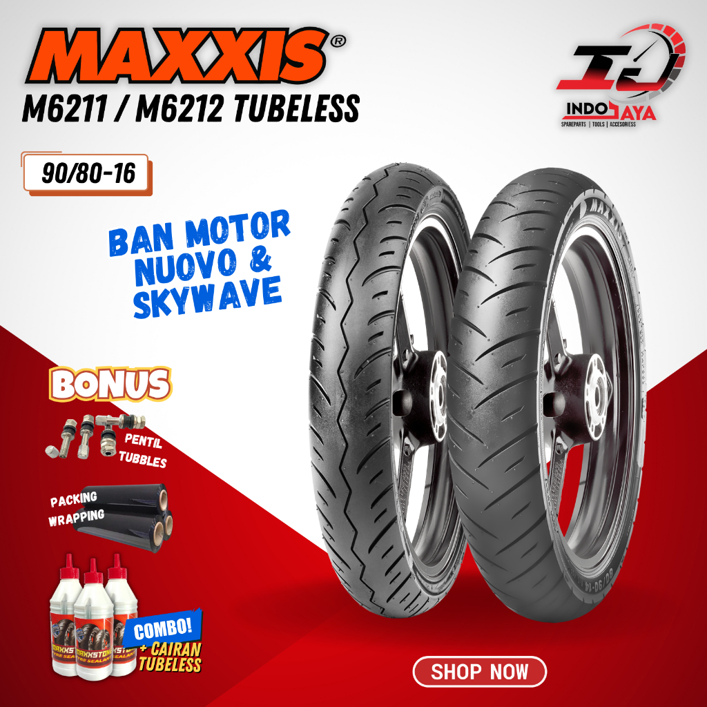 [BAYAR DI TEMPAT] MAXXIS M6211 / M6212  90 - 80 - 16  / BAN MAXXIS 90/80-16 / 90-80-16 TUBELESS BAN 