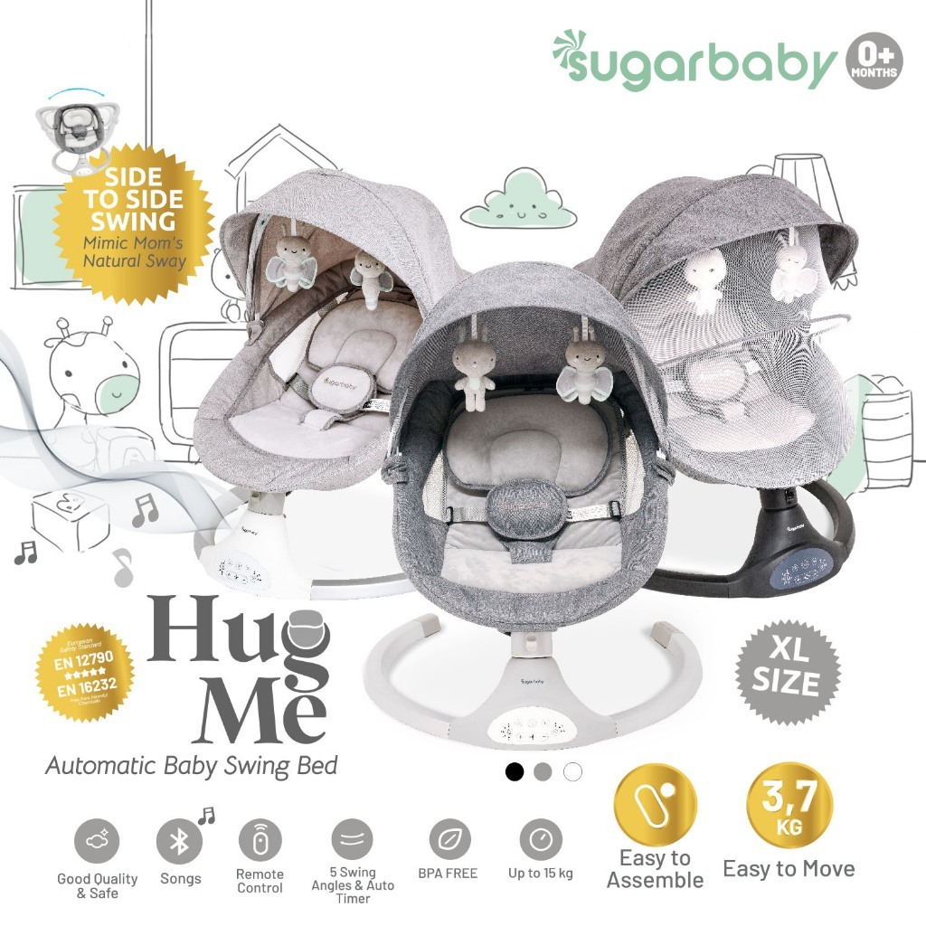 Sewa Bouncer Bayi (Sugar baby HUG ME Automatic Baby Swing BED/Ayunan Bayi)