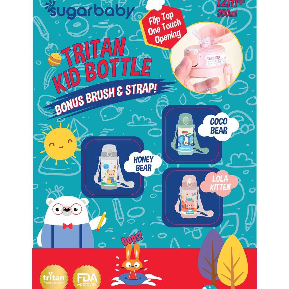 Diskon Promo Botol Sugar Baby SugarBaby Tritan Sippy Star, Rabbit, 2in1, Kid Bottle BOTOL MINUM ANAK
