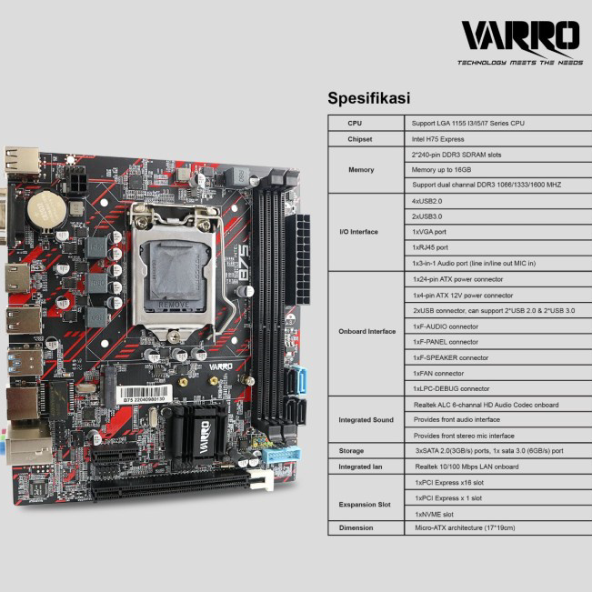 Sale MOTHERBOARD VARRO H61 PLUS / H61+