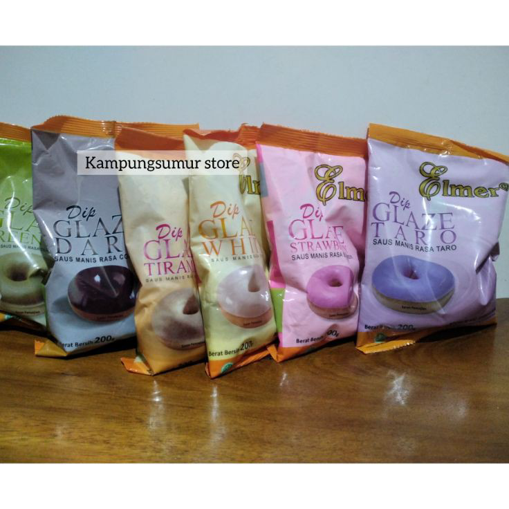 

Ready Elmer Dip Glaze Topping Donat kemasan 200 gr Bayar Di Tempat