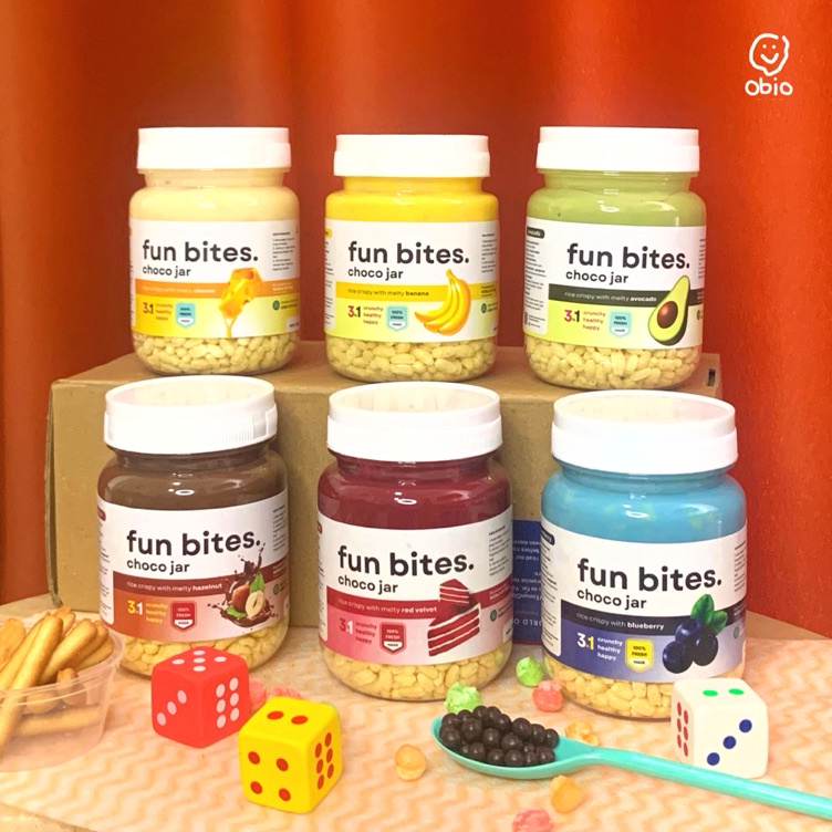 

Baru Choco Jar FUN BITES. by Obio Crunch - Cemilan Rasa Chocolate Rice Crispy Topping Cokelat Lelehi Model Terkini