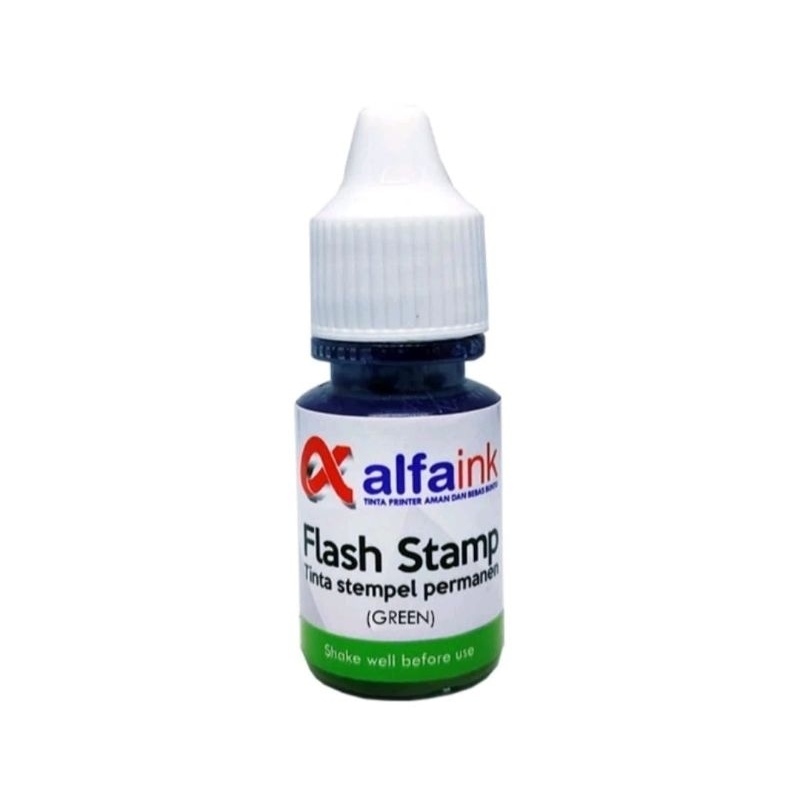 

Tinta Stempel Permanent Hijau ALFAINK Flash Stamp 10 ml