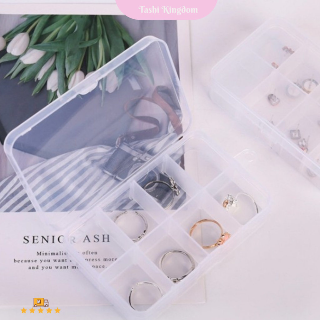 Kotak aksesoris sekat 8 kotak perhiasan kotak penyimpanan aksesoris Kotak asesoris plastik