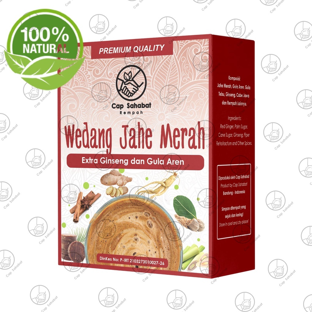 

Wedang Jahe Merah Aren (Isi 4 Sachet) / Extra Ginseng / Jamu Instan / Rempah / 100% PREMIUM QUALITY