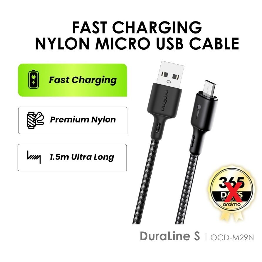 Oraimo Data Cable Fast Charging / Kabel Charger Micro USB TYPE C OCD-C29N/M29N