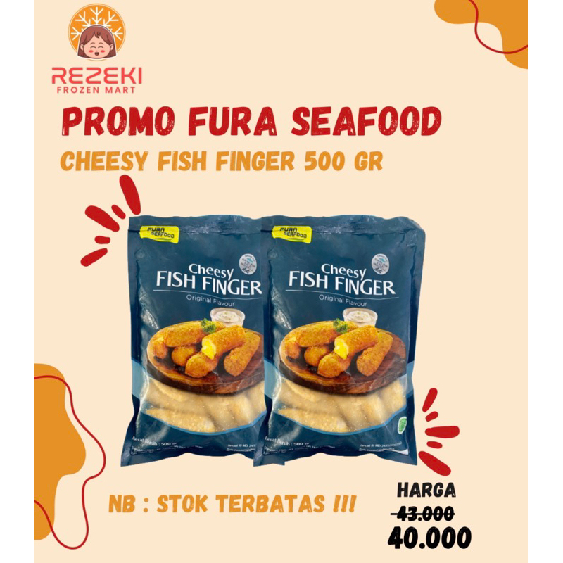 

Fura Cheesy Fish Finger 500 Gr | Nugget Ikan Keju Mozarela | Frozen Food Murah