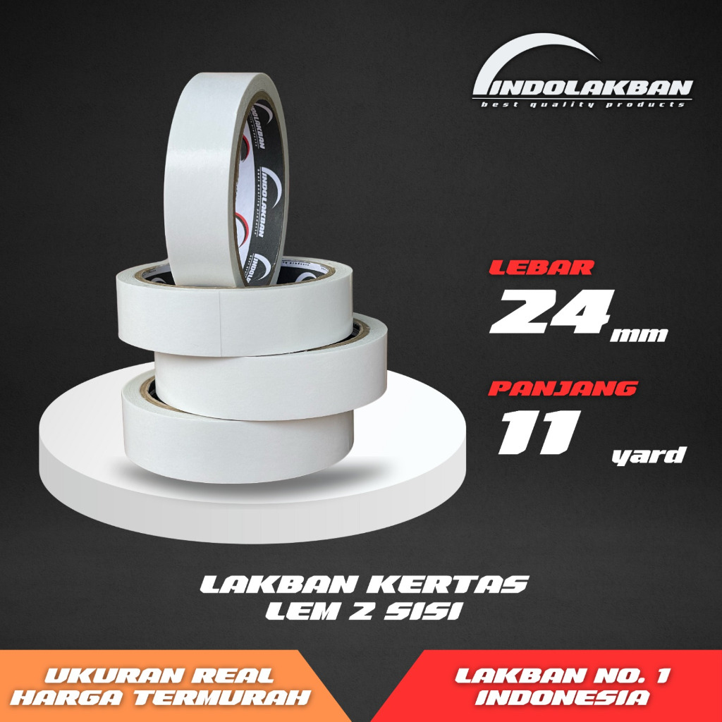 

( PER SLOP ) INDOLAKBAN DOUBLE TAPE KERTAS 1 INCH 11 YARD - 10 M