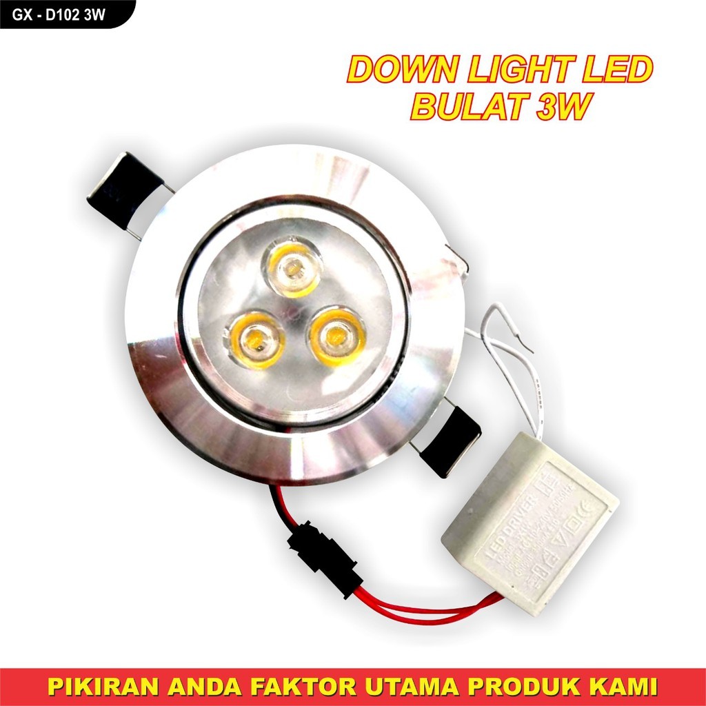 downlight led 3w, lampu downlight led, downlight led bulat, lampu plafon tanam, lampu plafon led kec