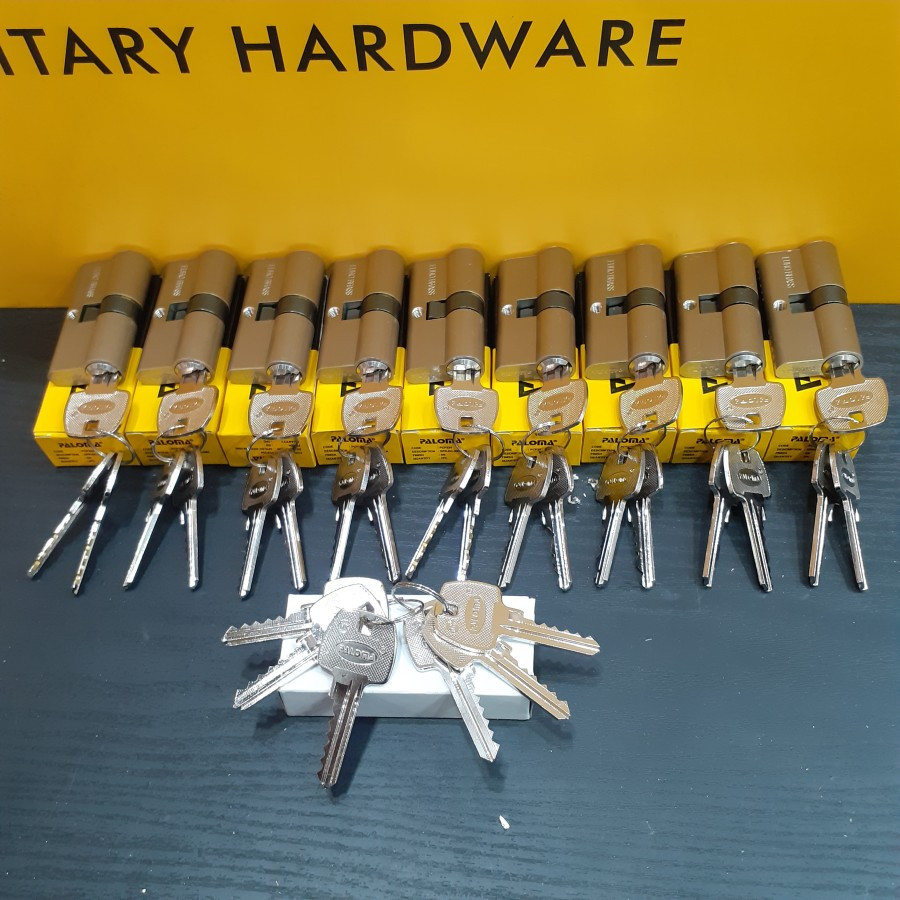 PALOMA PAKET MASTER KEY 9 CYLINDER DOUBLE ANAK KUNCI 62MM PCP 224