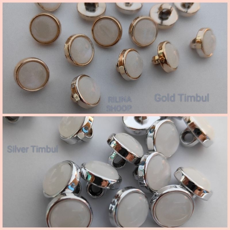 Kancing Baju Mutiara - Kancing Jamur Mutiara Silver Gold 100 pcs Diameter 11mm /13 mm 12mm kancing i