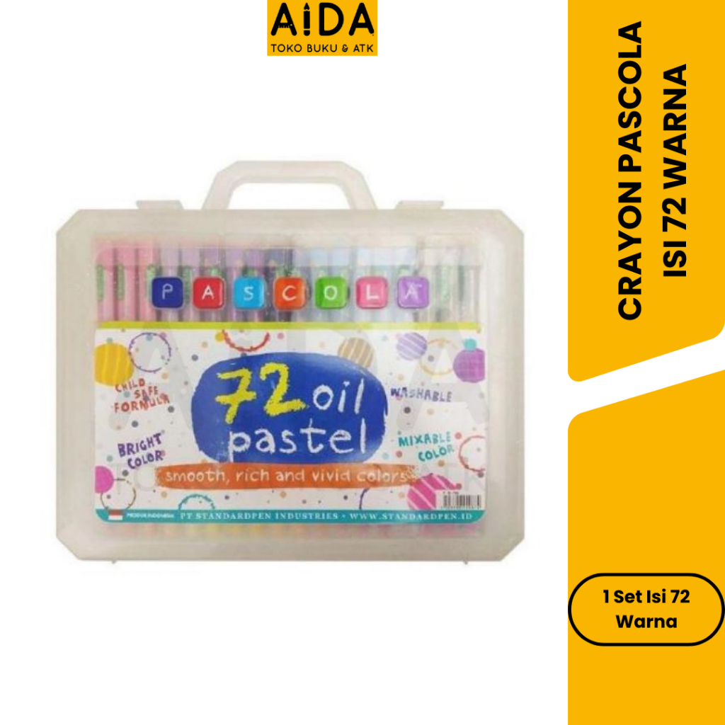 

Crayon Pascola 72 Warna / Krayon Minyak isi 72 Warna / Oil Pastel OP 72S For Drawing Water Resistant