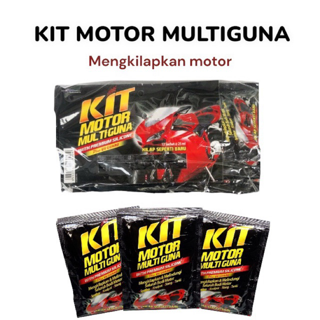 [12pcs] Kit motor multiguna / kit poles body motor sachet / pengkilap motor