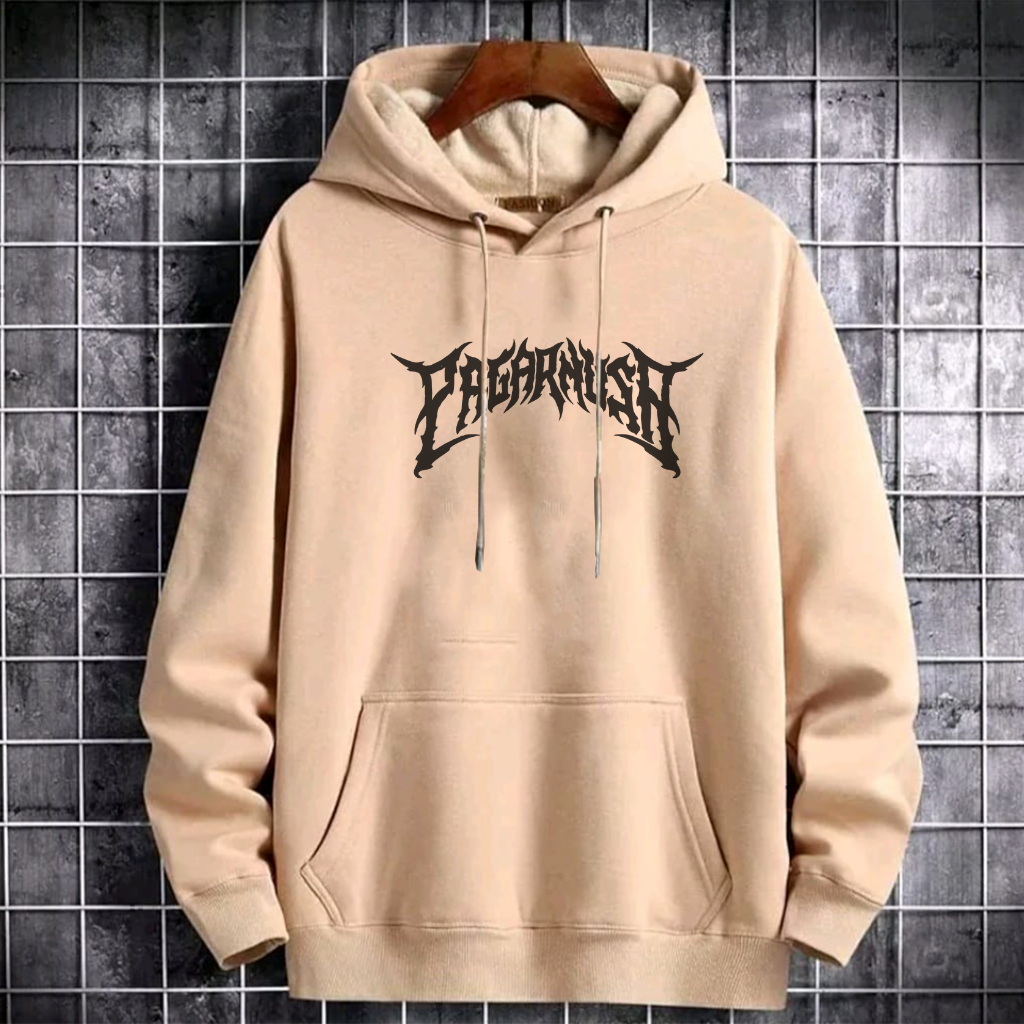 Hoodie Cream Pria Distro PAGARNUSA Jumper Oversize Pria & Wanita Original Warna Cream