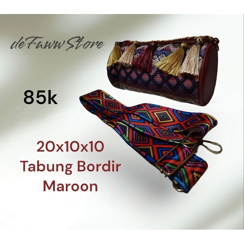 Tas Bulat Panjang Tabung Kecil Selempang Wanita Kekinian Unik Lucu