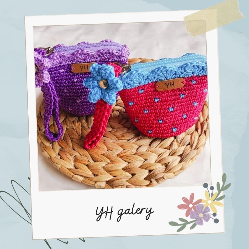 dompet koin rajut / dompet rajut handmade/dompet