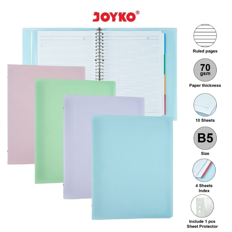 

Binder Note Catatan, Map Loose Leaf B5 Pastel Besar JOYKO B5-MHPT-143