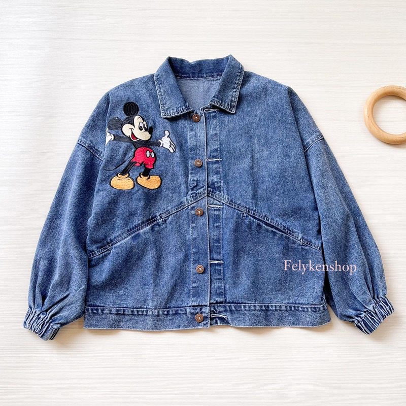 OVERSIZE JAKET JEANS KODE MB 812 / JAKET WANITA / JAKET BORDIR / JAKET MOTIF