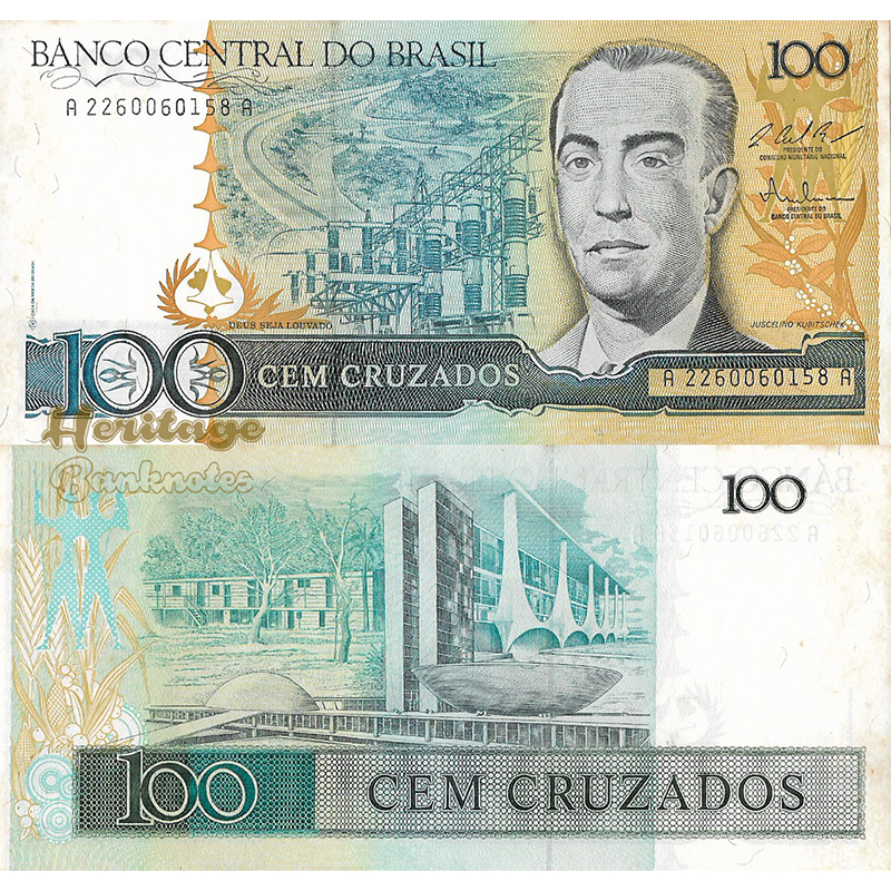 Mata Uang Brazil 100 Cruzados (1986-1989)