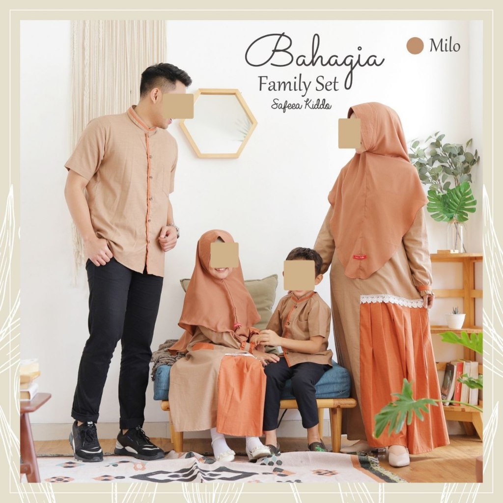 Bahagia Family Set Dress Girls Kids by Safeea Kiddo baju gamis anak perempuan S Milo