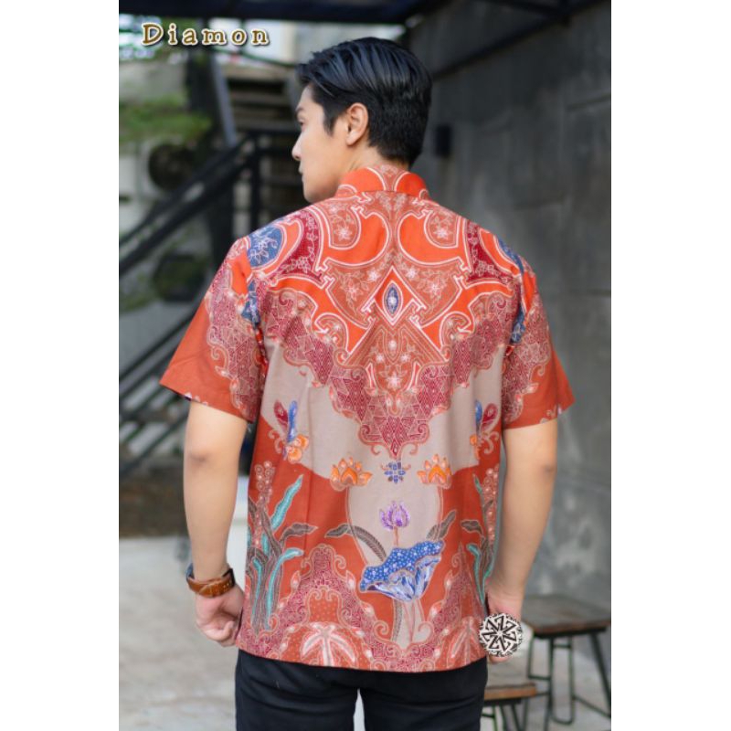 Kemeja Batik Tulis pendek - Hem batik tulis UK S M L XL XXL berlapis trikot bahan primissima jahitan reguler istimewa