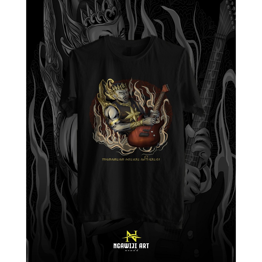 Kaos sablon/baju sablon/wayang kulit/wayang/musik/Gatot Kaca/kaos karakter/baju karakter/kaos musik/